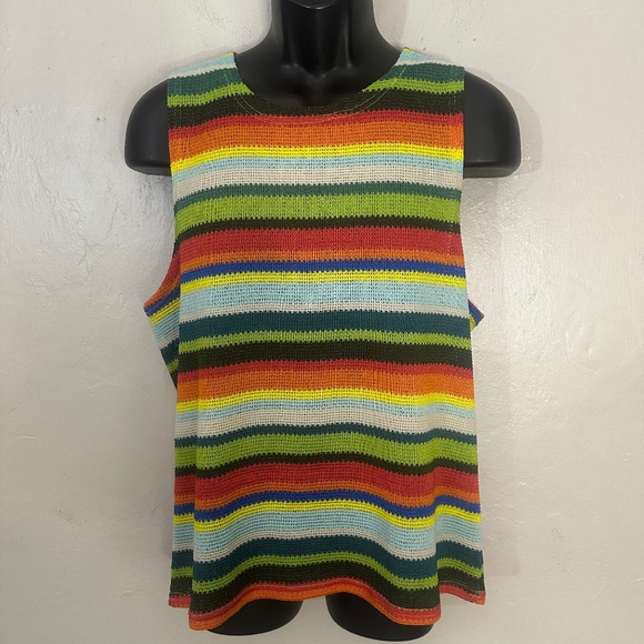Jogal Stripe Knit Tank Top Medium Gently worn 95% polyester/5% spandex - Picture 1 of 4